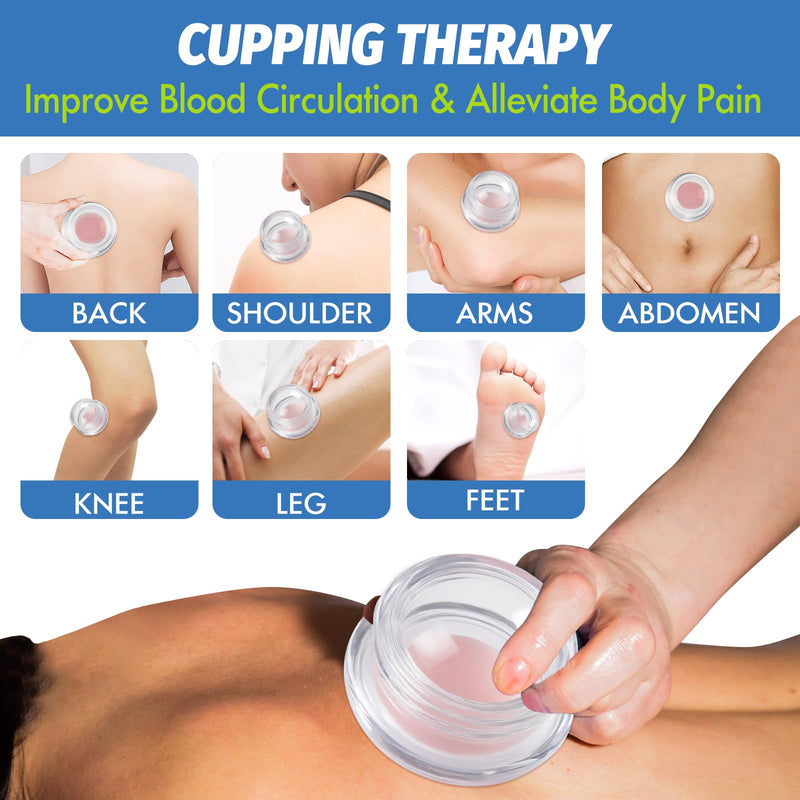[Australia] - ELERA Silicone Cupping Therapy Set, Professionally Chinese Massage Cups for Cupping Therapy and Cellulite Reduction (7 Cups) 3 size 7 pieces 