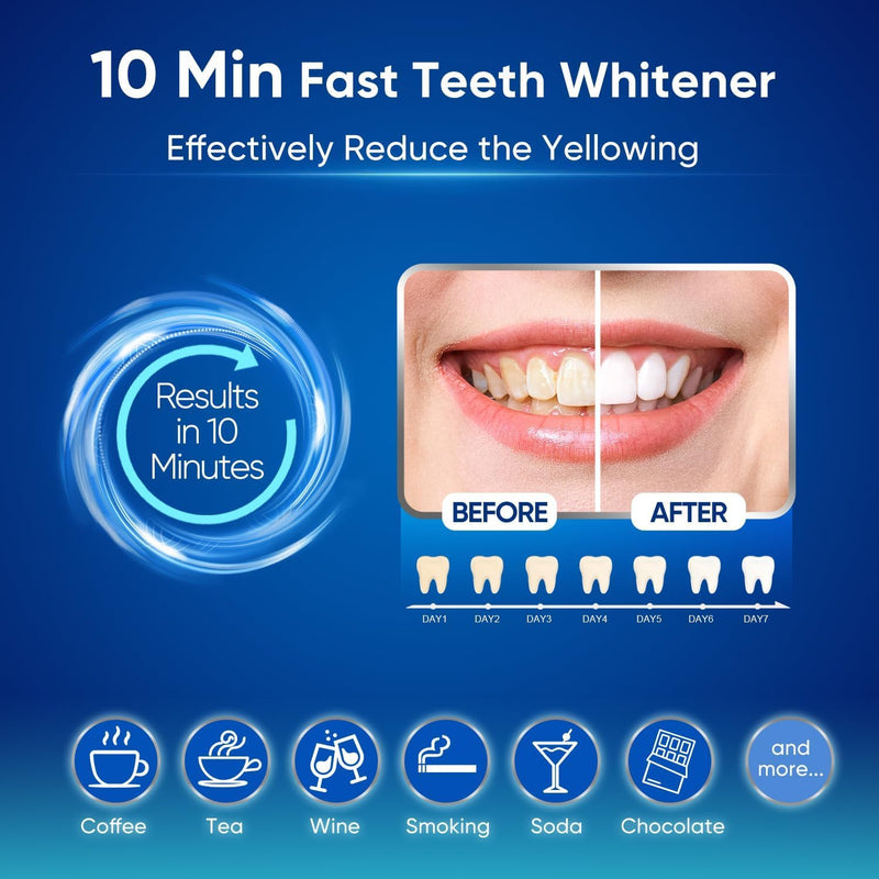 MySmile Teeth Whitening Kit with 28 LED Accelerator Light, At Home Tooth Brightening Set with 3PCS 3ML Whitening Gel, 30+ Treatments, Enamel Safe Oral Care Kit for Daily Stain Reduction