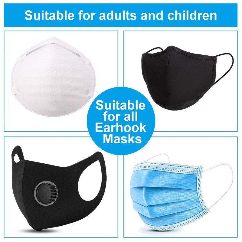 [Australia] - WILLBOND 10 Pieces mask Elastic Strap Face Covering Extension Hook Face Covering Ear Strap Extension Protector(Black) Black 