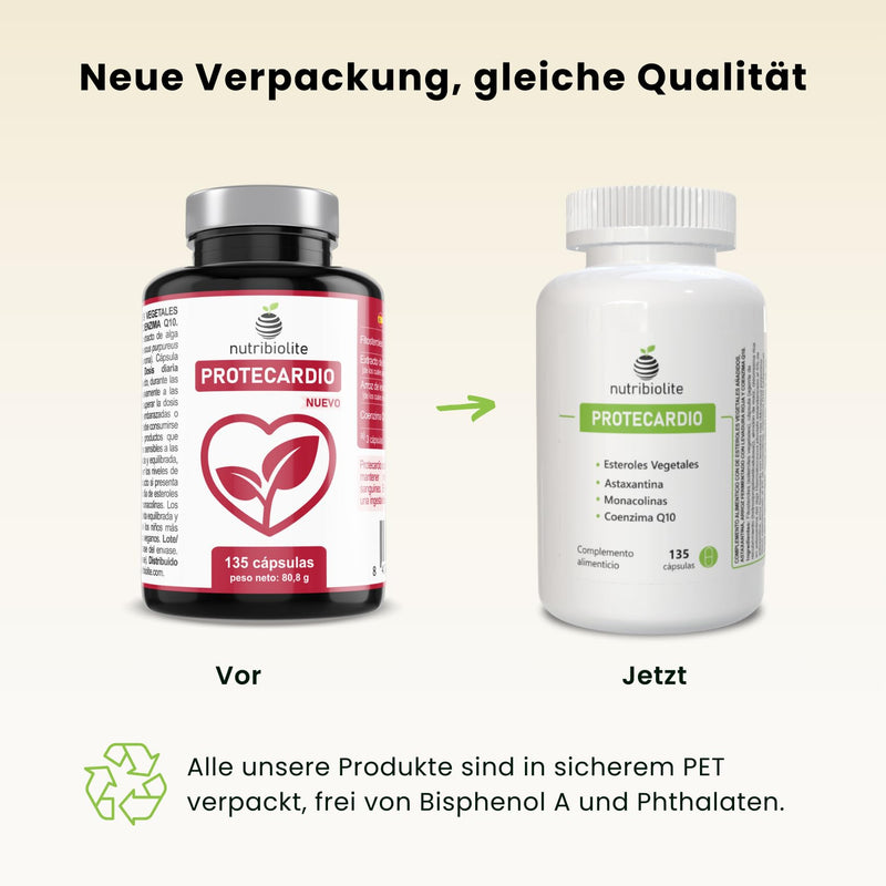 [Australia] - High-dose cholesterol-lowering capsules with plant sterols 998 mg, red rice yeast 2.9 mg monacolin K, Co-Q10 + astaxanthin. 135 vegan capsules without additives – Protecardio 