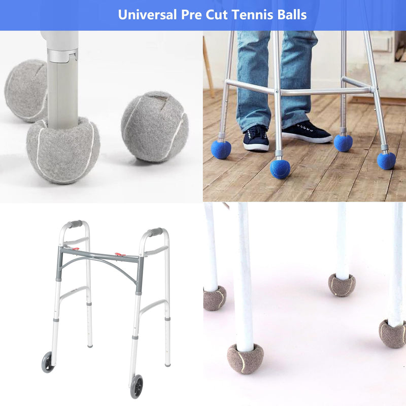 [Australia] - Tennis Balls for Walkers, Pre Cut Walker Glide Balls for Chairs, Desks, Furniture Legs and Floor Protection, Heavy Duty Long Lasting Felt Pad Glide Coverings - 4PCS Gray Gray-4PCS 