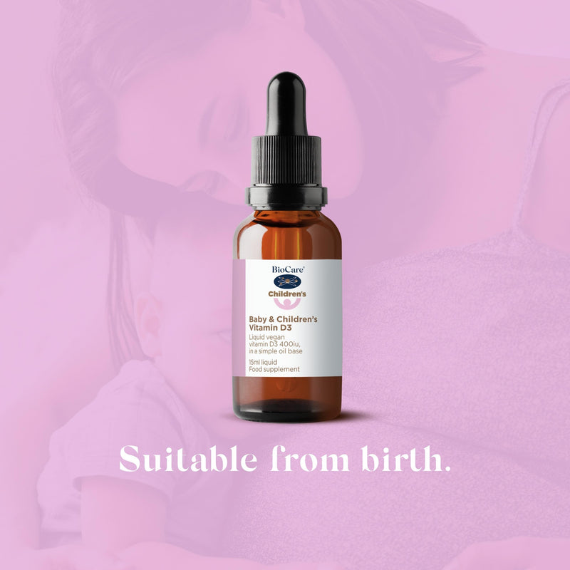 BioCare Baby & Children's Liquid Vitamin D3 - Vegan Vitamin D from Algae for Immune, Bone & Growth Support - 15ml 15 ml (Pack of 1)