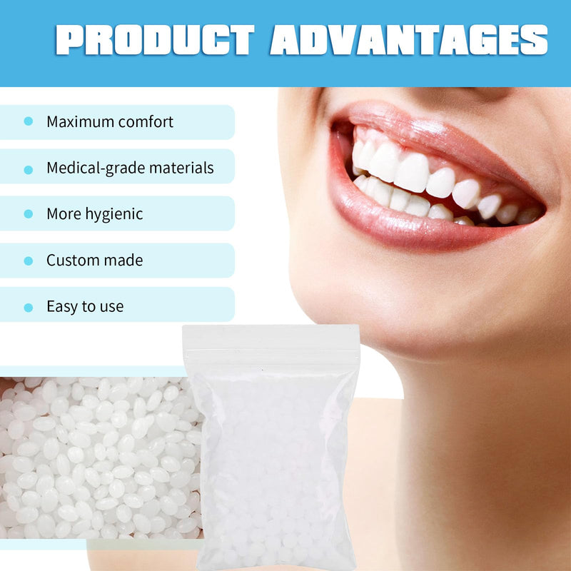 [Australia] - 100g clip-on teeth, dentures, temporary teeth, tooth repair set, do-it-yourself dentures, with 4 tools, for repairing missing and broken teeth with prosthetic veneers 