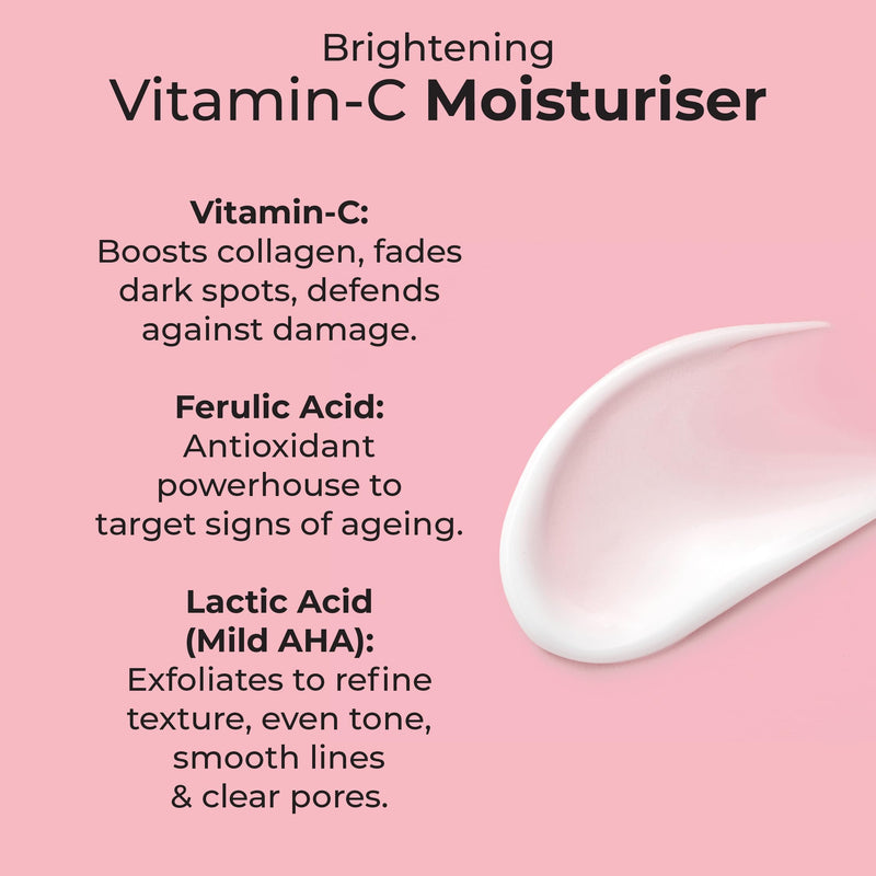 MCoBeauty Glow Brightening Vitamin C Facial Moisturizer | Hydrating Face Cream with Ferulic Acid, Radiant, Energised & Dewy Skin, Vegan & Cruelty Free Moisturiser