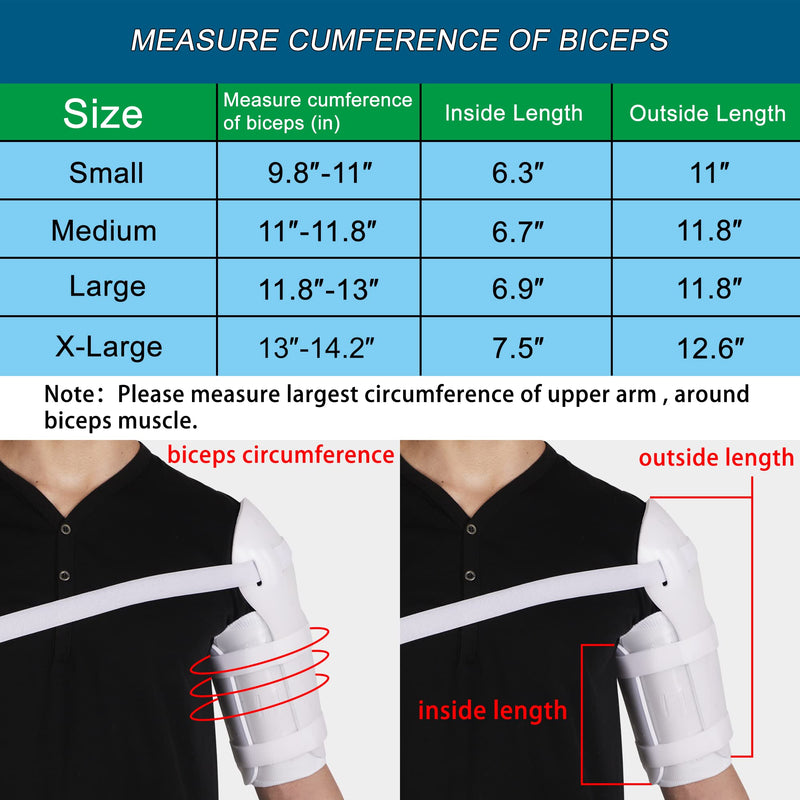 [Australia] - Komzer Sarmiento Fracture Orthosis - Medical Upper Arm Brace for Humerus Shaft Break, Adjustable Left/Right Support with Breathable PP Shell, Non-Surgical & Post-OP Care (S) Small 