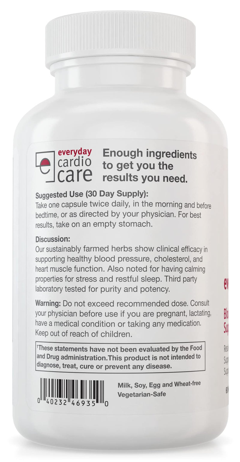 [Australia] - Everyday Blood Pressure Support Supplement- Hawthorn Berry Extract Supplement and Magnesium, Supports High Cholesterol, Natural Heart Health & Hypertension - 60 Capsules 