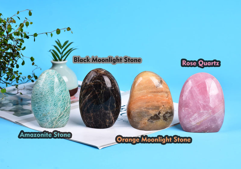 Peach Moonstone Ornament Polished Crystal Tower Slab Orange Healing Reiki Home Decor, Single Irregular 1~1.4 LBS,Student Mineral Specimen Orange Moonstone