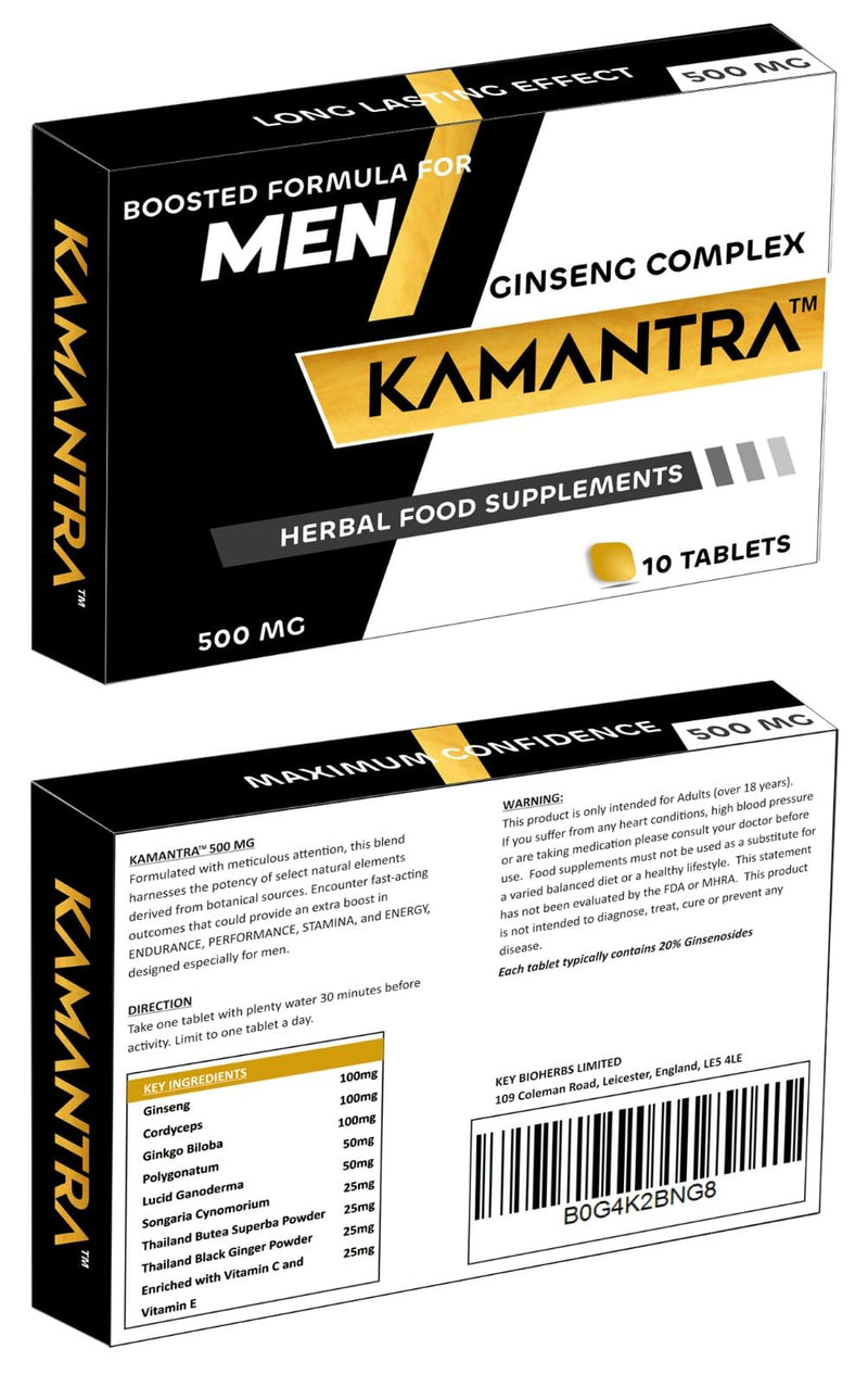 Ginseng UK 500mg - Mantra to Enhance Your Performance - Extra Strength Performance Enhancing Pills, Stamina Endurance Booster Supplement Pills for Men - 10 Booster Tablets
