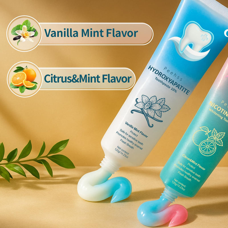 [Australia] - Hydroxyapatite Toothpaste 10% + Niacinamide Whitening Toothpaste, Enamel Repair & Gum Care, Nano Hydroxyapatite - Sensitivity Relief, Whitening, Fluoride-Free, Breath Freshening 