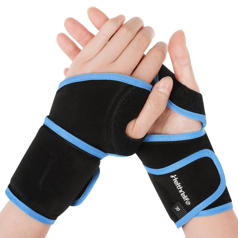 [Australia] - Wrist Ice Pack for Carpal Tunnel Relief, 2 Gel Packs, Hot Cold Compression Bandage for Hand Wrist Injuries, Reusable, Achilles Tendonitis 