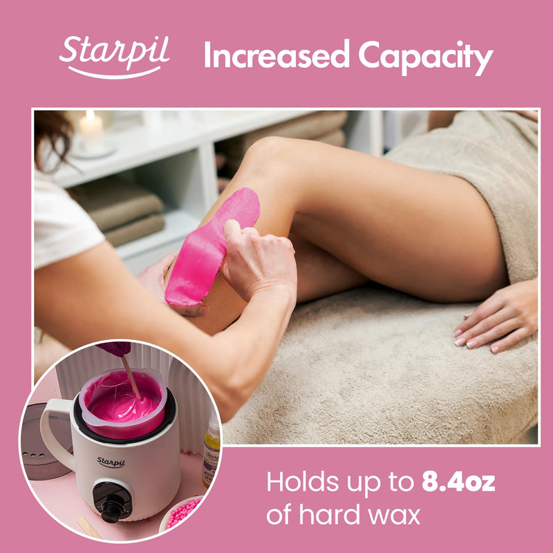 [Australia] - Starpil Wax Warmer - Digital Mini Wax Warmer for Hair Removal 8.4oz / 238g – Best for Hard Wax Beads – Use for Hair Removal – Adjustable Temperature Wax Pot for Facial Hair (White) White 