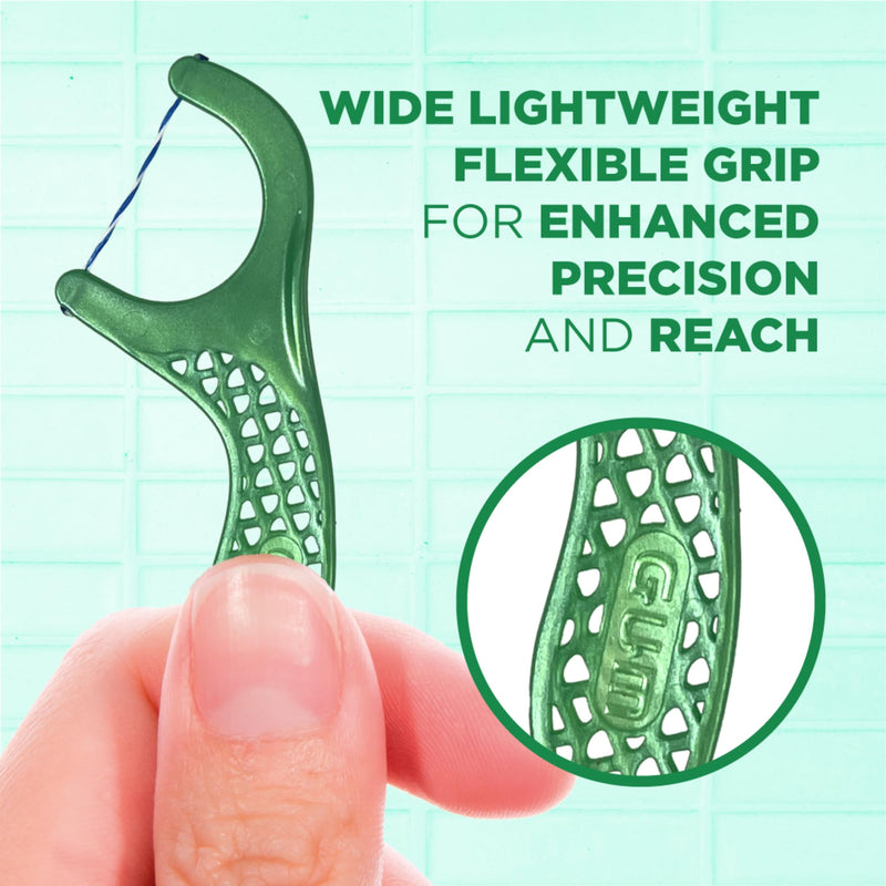 [Australia] - GUM Twisted Mint Floss Picks - Twisted Threads, Shred-Resistant Floss, Easy Grip Handle, 90 Count (Pack of 3) 90 Count (Pack of 3) 