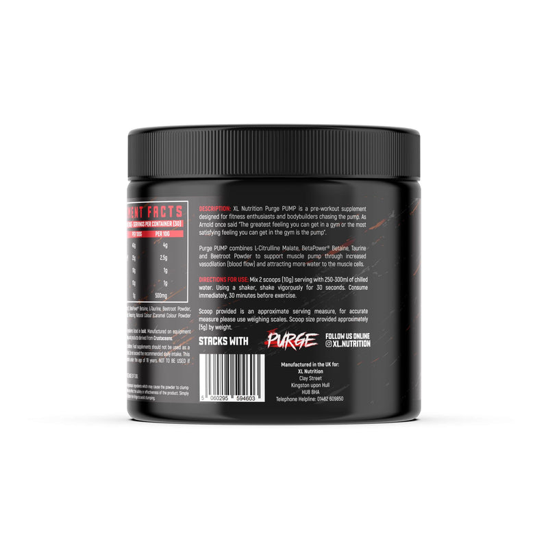 Purge Pump | Stim Free Pre Workout | Nitric Oxide Booster | Increase in Blood Flow | 300 Grams | 30 Servings (Cola) Cola