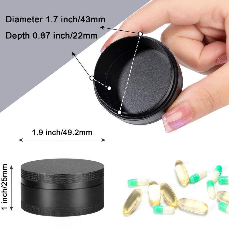 Portable Pill Case Pill Box Daily - Waterproof Single Metal Pill Organizer | for Pocket Purse, Aluminium Alloy Round Daily Medicine Container to Hold Vitamins, Fish Oil Medium Size M