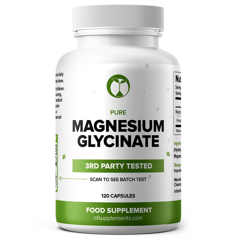 Magnesium Glycinate 2600mg – 120 Vegan Capsules | Sleep & Stress Support | 3rd Party Batch Tested | 338mg Elemental Magnesium | GMP Certified | Made in UK | Magnesium Bisglycinate (120) 120 count (Pack of 1)