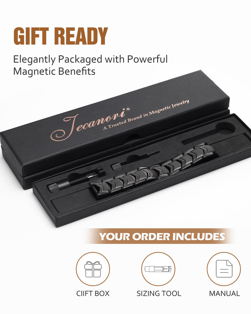 [Australia] - Jecanori 3X Strength Magnetic Bracelets for Men,Premium Fold‚ÄìOver Clasp & Adjustable Length,Ideal Gift for Men Shield 