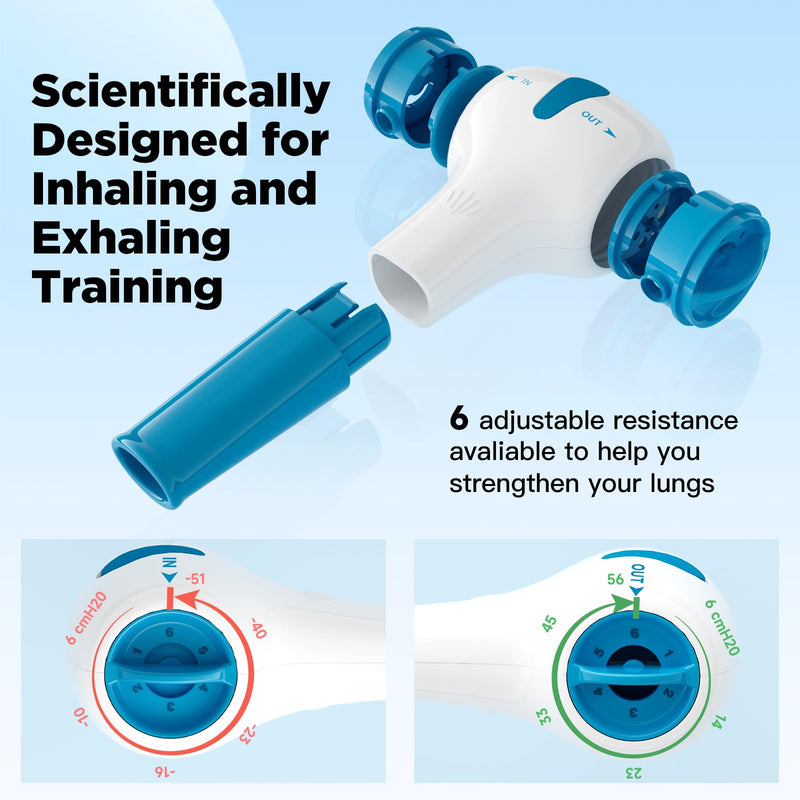 [Australia] - Digital Breathing Exercise Device for Lungs | Lung Trainer for Respiratory Muscle Training | Breathing Trainer for Better Breath | Lung Exerciser Device Mobile App Included 