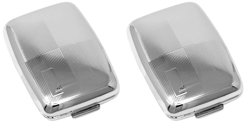 Set of 2 Etched Rectangular Pocket Purse Pill Box & Organizer with Dual Compartments (Four Square - Engravable) Four Square (Engraveable)