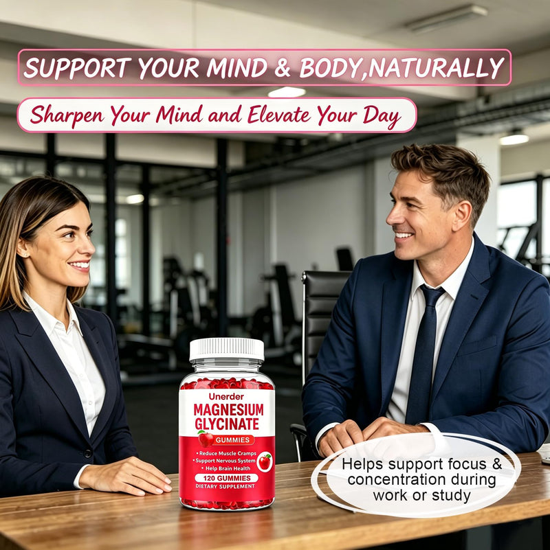 Magnesium Glycinate Gummies - 400mg High Absorption Formula for Sleep, Stress Relief & Muscle Health - Apple Flavor, 60 Days Supply for Adults,Non-GMO,120 Gummies