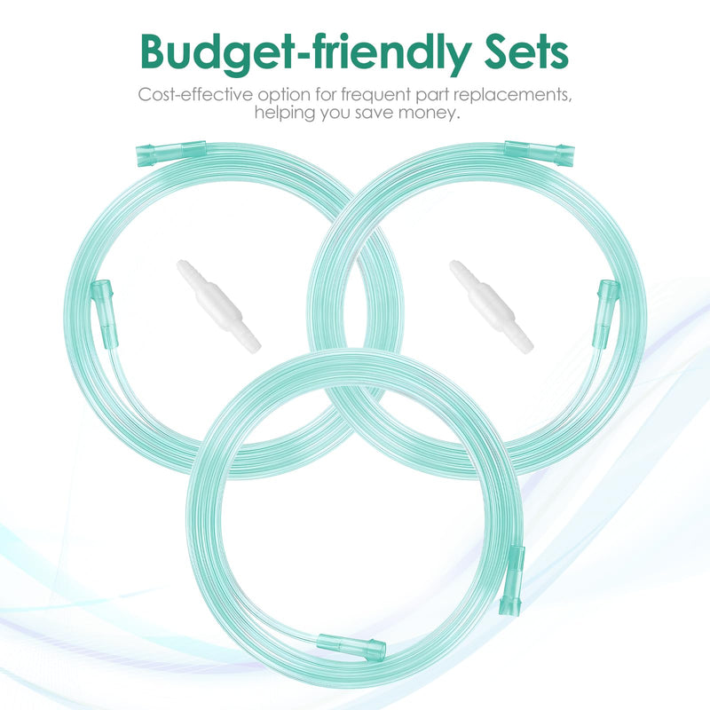 [Australia] - 3 Pack Oxygen Tubing with 2pcs Oxygen Tubing Connector - 7Ft Premium Green Oxygen Tubing Crush Resistant Non-Kinking Oxygen Tubes Green-7ft-3Pack+2pcs 