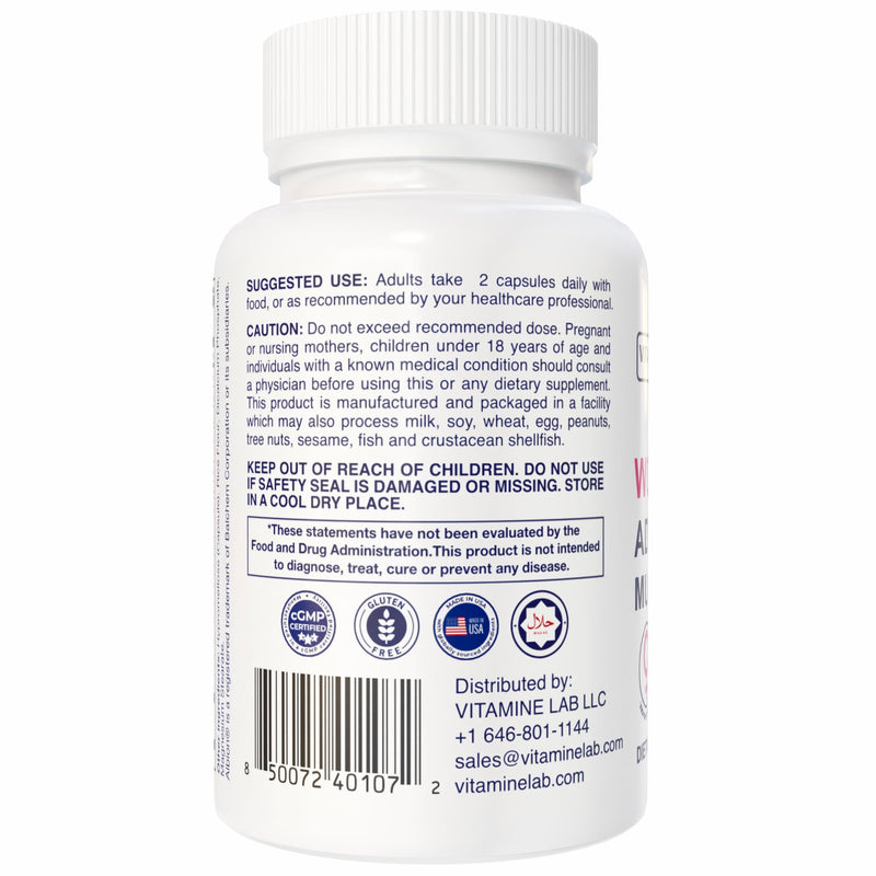 Women's Advanced Multivitamin, Supports Energy, Immune Health & Overall Well-Being, Gluten-Free, Halal, Made in USA - 60 Capsules