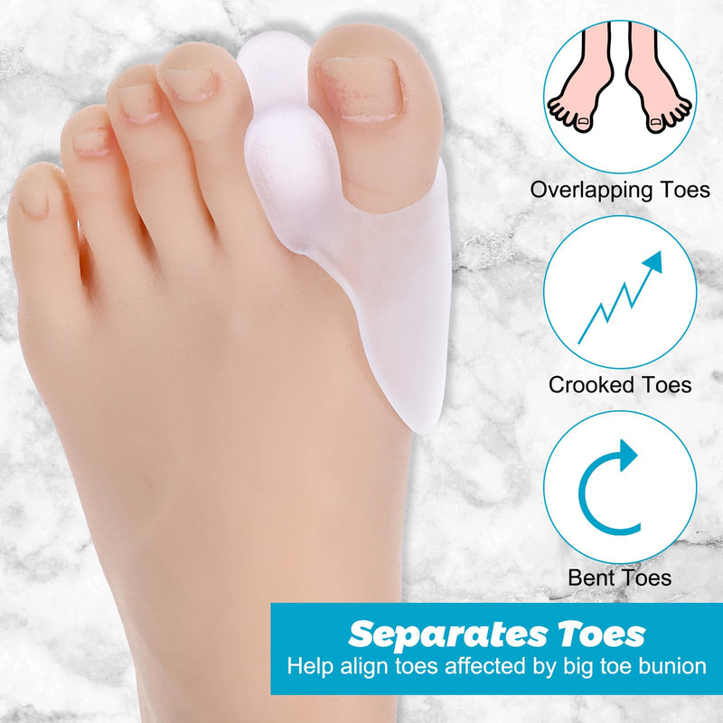 [Australia] - Dimeho Toe Separator Silicone Pack of 8 Gel Hallux Valgus Protective Pads Toe Separator Bunion Protection for Big Toe for Bunion Correction Pain Relief Through 