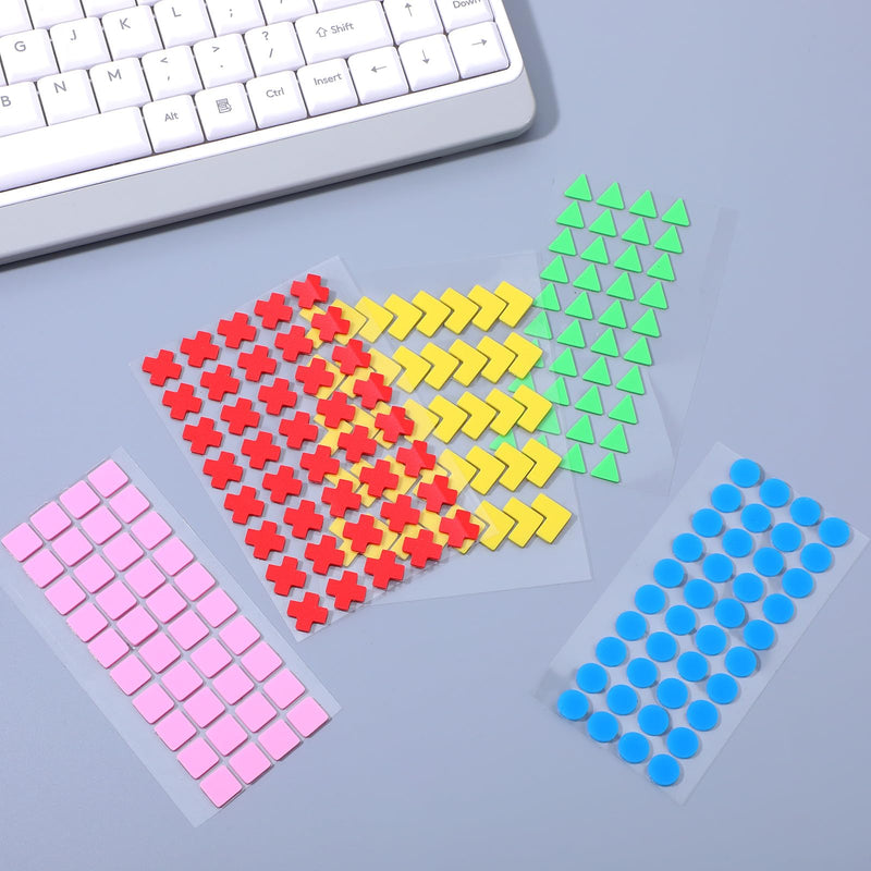 200Pcs Bump Dots for Visually Impaired, Adhesive Silicone Braille Stickers, Assorted Sizes Low Vision Aids Raised Tactile Dots for Blind, Low Vision, Elderly (Green, Pink, Blue, Yellow, Red)