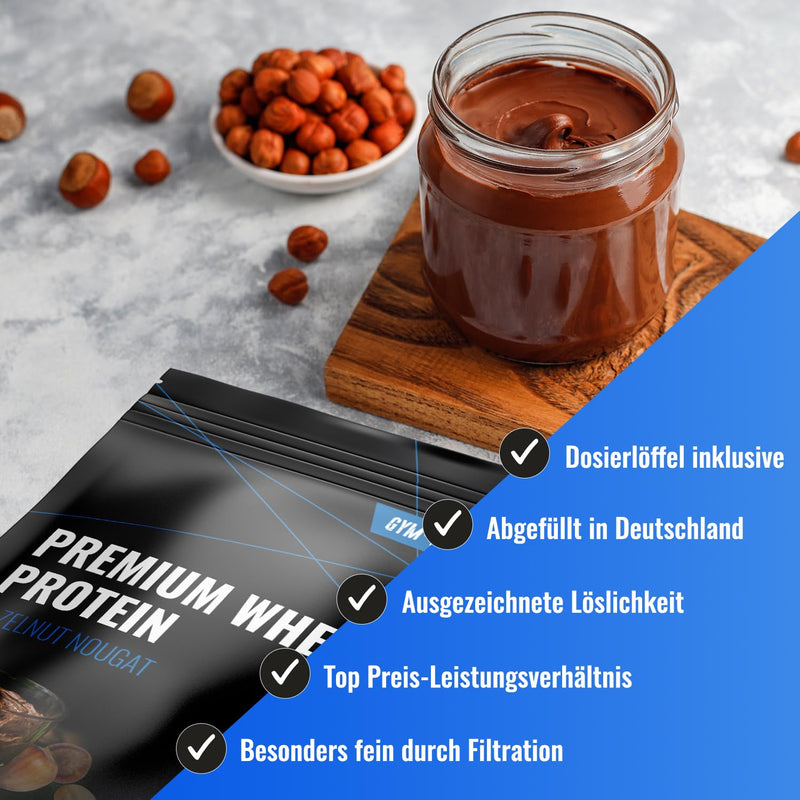[Australia] - Premium Whey Protein - protein powder - laboratory tested - bottled in Germany - developed by nutritionists (hazelnut nougat) hazelnut nougat 