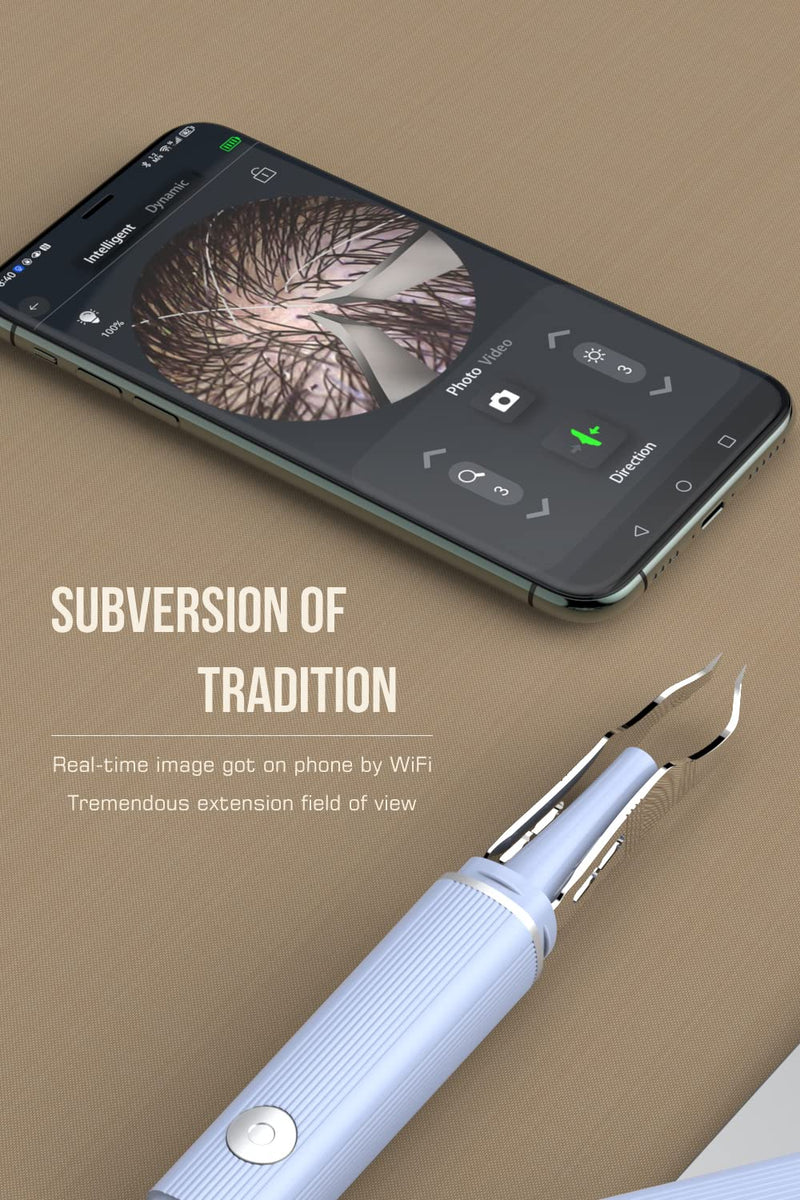 [Australia] - Hair Removal Tweezer with 1080p Camera, Ultimate Precision: Tweezer with Camera - Perfect for Delicate Tasks! - - Ear Hair Eyebrow Tweezer White 