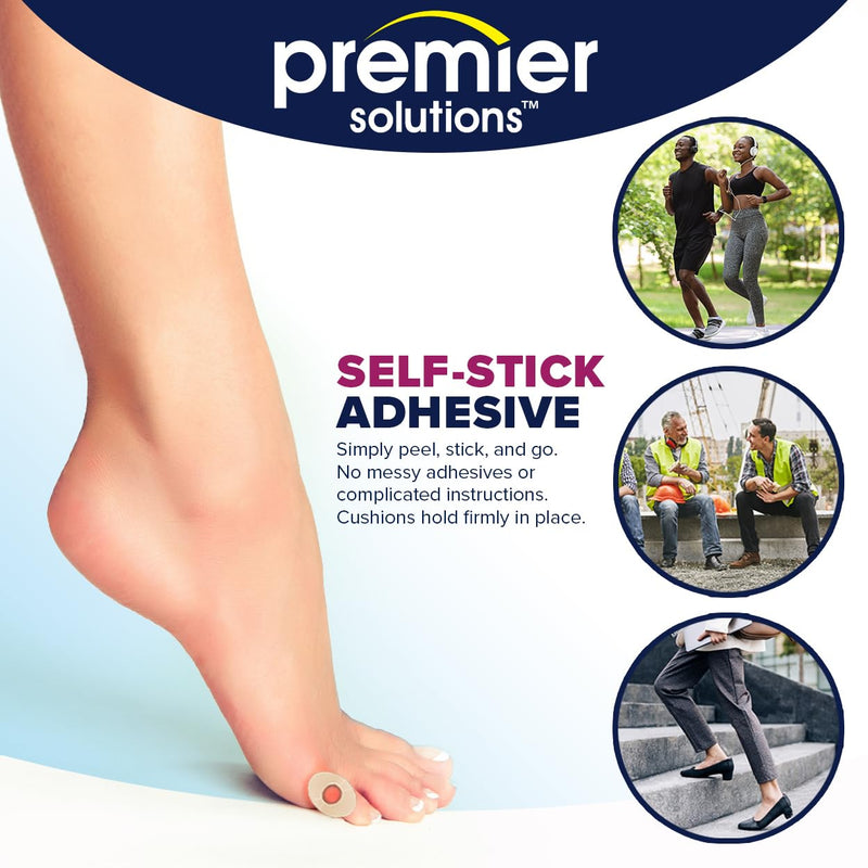 [Australia] - Premier Solutions™ Corn Cushions for Feet, Self-Stick Adhesive Foot Care Cushions to Pad and Protect Corns, 54 Count (6 Packs of 9) 