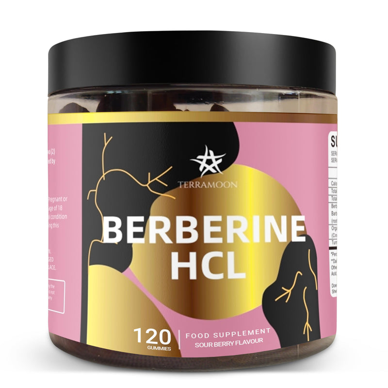 Berberine HCL 98% 120 Gummies, 4 Month Supply, Mixed Berries Flavour, with Ceylon Cinnamon and Turmeric Extract 120 count (Pack of 1)