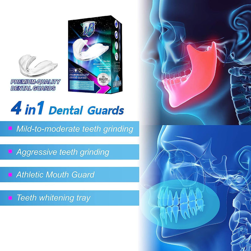 [Australia] - Mouthguard - One Size Fits All Premium Set of 6 BPA Free Moldable, Customizable and Trimmable Medical Grade Mouth Guard for Grinding Teeth Clenching Bruxism, Sport Athletic, Whitening Tray 6 Count (Pack of 1) 