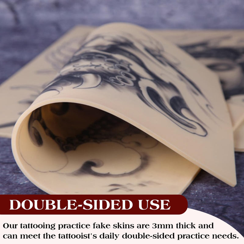 [Australia] - 5Pcs Fake Skin 3MM - Ruicoo Tattoo Skin Double Sides Tattoo Practice Skin, Tattoo Fake Skin for Beginners and Experienced Artists Tattoo Supplies 5pcs 3MM tattoo skin 