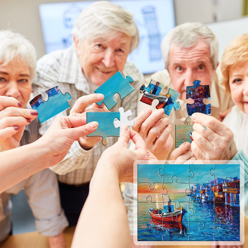 [Australia] - 5 Packs 16 Piece Large Jigsaw Puzzles for Elderly Dementia Alzheimer's Products Activities, Alzheimer's Puzzles Cognitive Games for Adults Elderly Seniors with 5 Storage Bags 