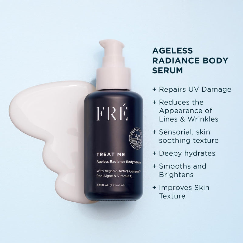 FRÉ TREAT ME Firming Body Serum | Niacinamide and Vitamin C Daily Care | Body serum with niacinamide and vitamin C in a lightweight format for targeted daily application across larger skin areas