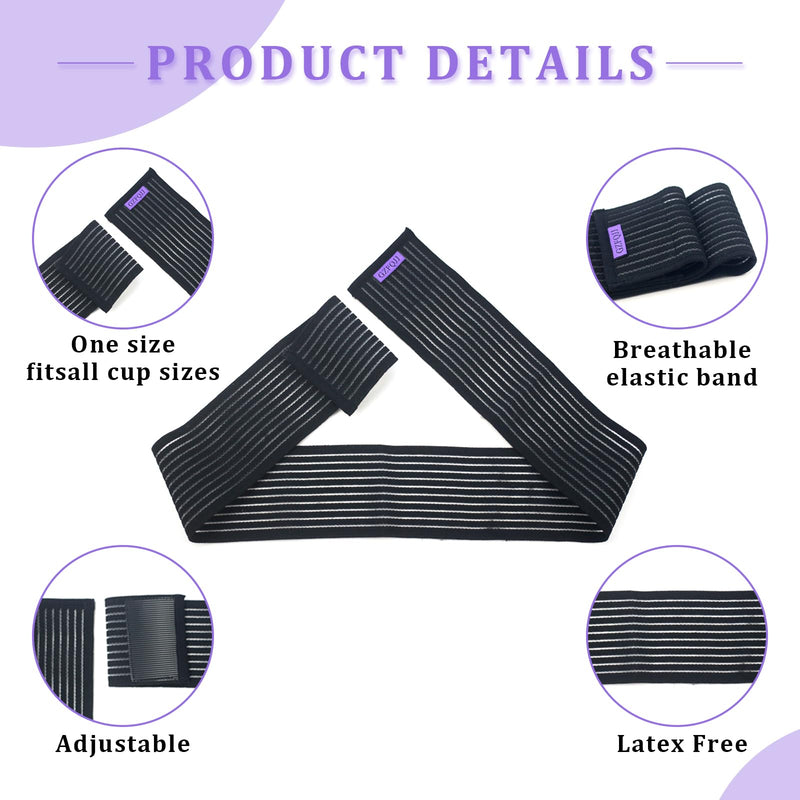 [Australia] - Breast Implant Stabilizer Band ÔºåPost Surgery Breast Band Chest Compression Wrap For Women ÔºåBreast Support Bandage ÔºåBreast Augmentation Band Bra Breast Reduction Recovery Supplies For Healing One Size Fits All (Black) Black 
