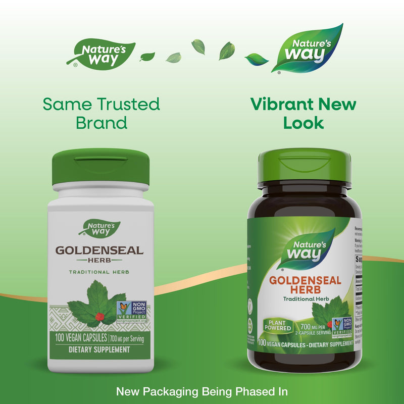 [Australia] - Nature's Way Goldenseal, Traditional Herb, 700 mg per 2-Capsule Serving, Non-GMO Project Verified, Vegan, 100 Capsules 