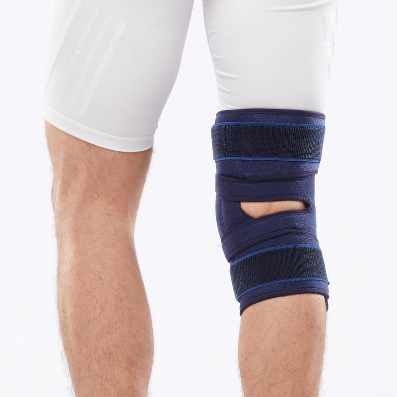 [Australia] - Adjustable Hinged Knee Brace, with Dual Side Hinges – Stabilizing Knee Brace for ACL PCL MCL Ligament Injuries, Meniscus Tear, Arthritis, Surgery Recovery - One Size fits Most. Navy 