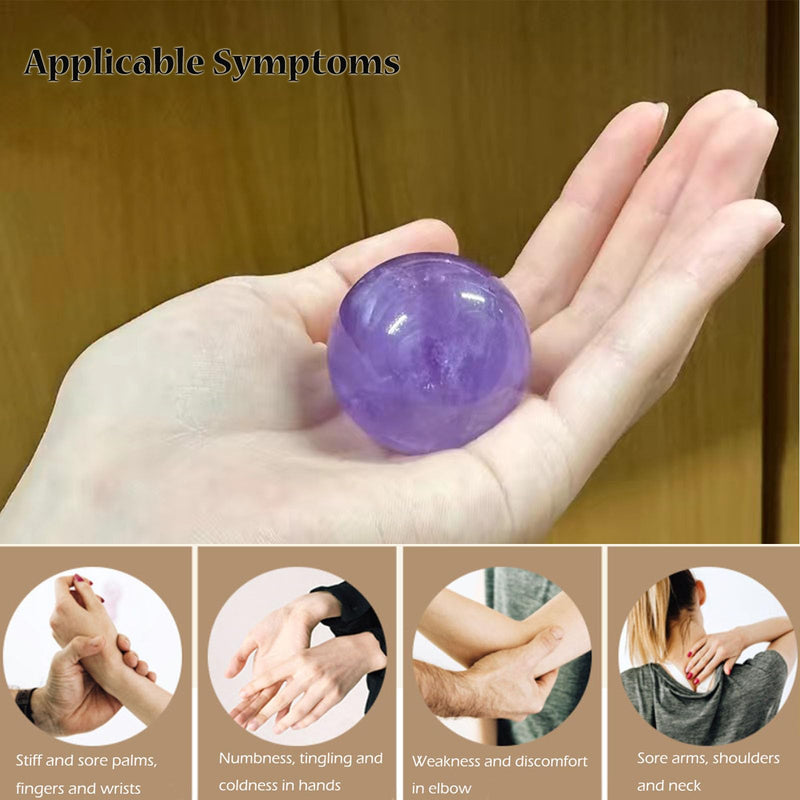 [Australia] - Baoding Balls 1.4”inch Amethyst Crystal Chinese Healthy Massage Balls for Hands Therapy Stress Relief Hand Exercise Balls Purple Quartz Healing Stress Balls No Chime 