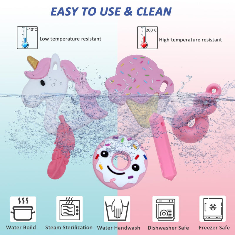 [Australia] - Sensory Chew Necklaces for Girls, 6 Pack Autism Teething Necklace Chew Toys Sensory for Kids with ADHD or Special Need, Silicone Chewable Necklaces Reduces Chewing Fidgeting for Children Adults Chewer 