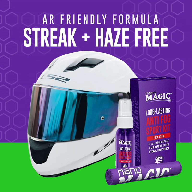[Australia] - Anti Fog Sport Spray 1 oz Travel Kit, Eyeglasses, Sunglasses, Goggles, Face Shield, Sports, Moisture-Repelling Nano Coating, No Streaks, Microfiber Cloth & Spray Glass, Professional Grade 