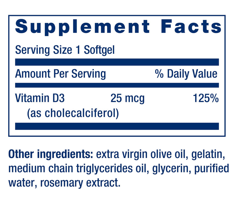 Life Extension Vitamin D3 25 mcg (1000 IU), Immune System Support, Bone Health, Whole-Body Health, Value Size, Gluten-Free, Non-GMO, 250 softgels | Bone Health, Cognitive Health & Immune System Support, Gluten-Free & Non-GMO, Once Daily for a Two-Month...