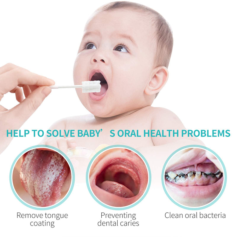 [Australia] - dearlomum Baby Tongue Cleaner, Newborn Toothbrush, 96PCS Disposable Infant Toothbrushes, Gauze Gum Cleaner Toothbrush Baby Oral Cleaning Stick Dental Care for 0-36 Months 1 Count (Pack of 96) 