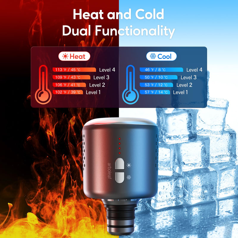 [Australia] - arboleaf Massage Accessories with Heat and Cool, Hot and Cold Massage Head for Muscle Pain Relief Deep Tissue Muscle Massager Accessories Rechargeable Heated Head 