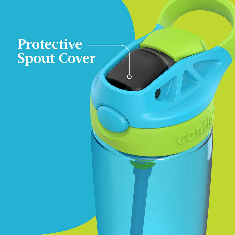 [Australia] - Contigo Aubrey Leak-Proof Spill-Proof Water Bottle, 20oz. 2 Pack, Blue Rasperry/Cool lime & Blueberry/Juniper Blue Raspberry/Cool Lime & Blueberry/Juniper 20 oz 