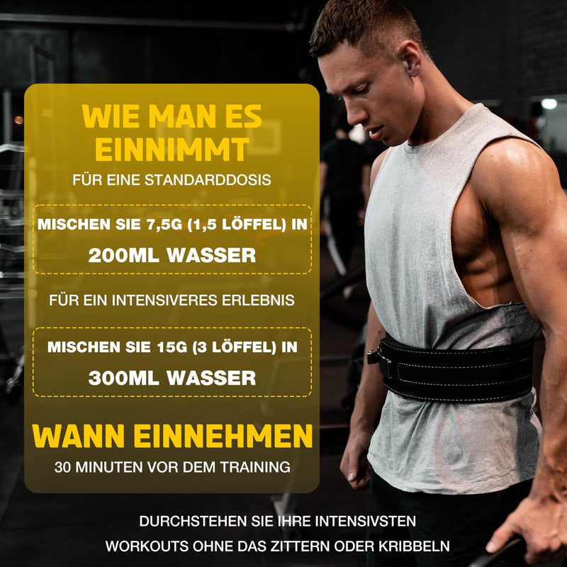 [Australia] - Pre Workout Energy Powder - 450g with Beta-Alanine, Creatine and Caffeine - Refreshing Fruit Punch Flavor - Booster Pre Workout for Maximum Energy & Performance During Training (450g, Pack of 1) 450g, Pack of 1 