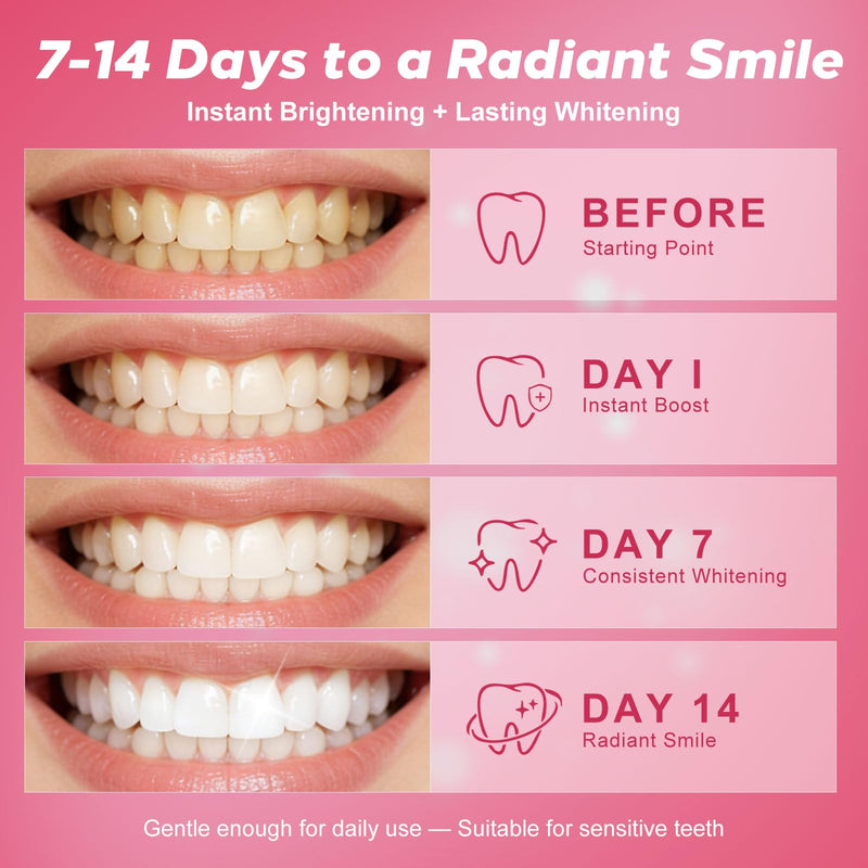 Pdoo Teeth Whitening Kit with LED Light for Sensitive Teeth, Fast Results for Brightening at Home, Teeth Whitening Gel Helps Remove All Kinds of Stains