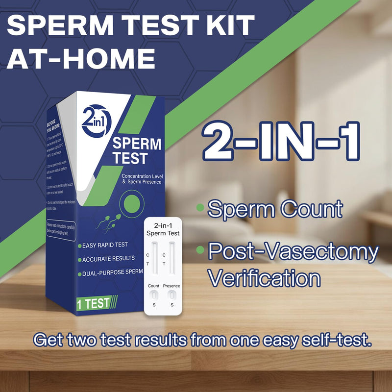Sperm Check 2-in-1 at-Home Male Fertility Test – Easy One-Step Semen Analysis, Reliable Screening for Conception Readiness & Accurate Concentration Results in Minutes. 1 Count (Pack of 1)
