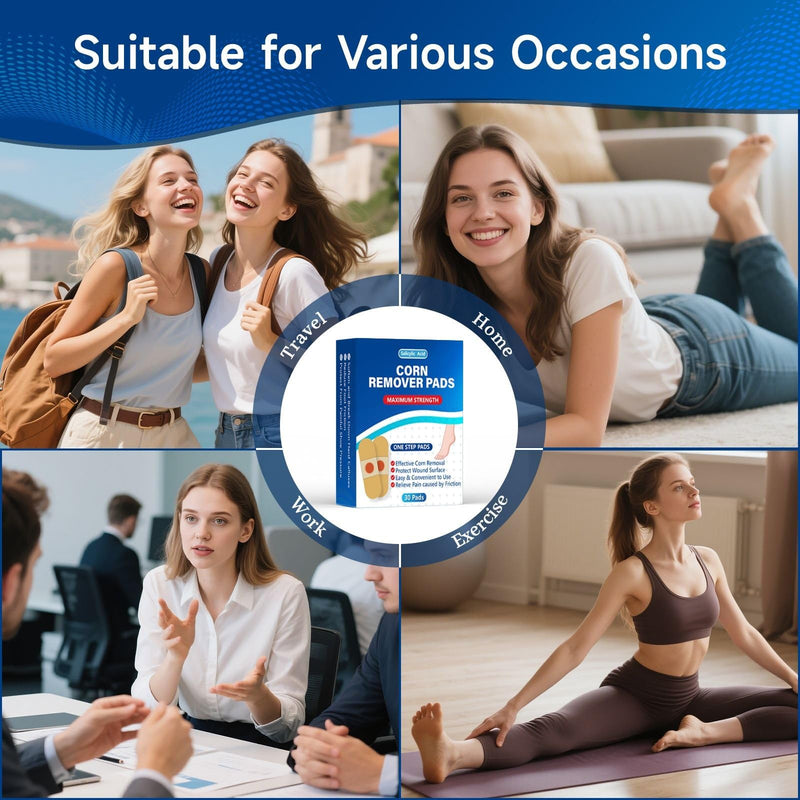 [Australia] - QIYANA Corn Remover Pads for Feet and Toes, 30 Pack Extra Strength 40% Salicylic Acid Medicated Patches, Effective Treatment for Small Callus and Dead Skin 30 Count (Pack of 1) 