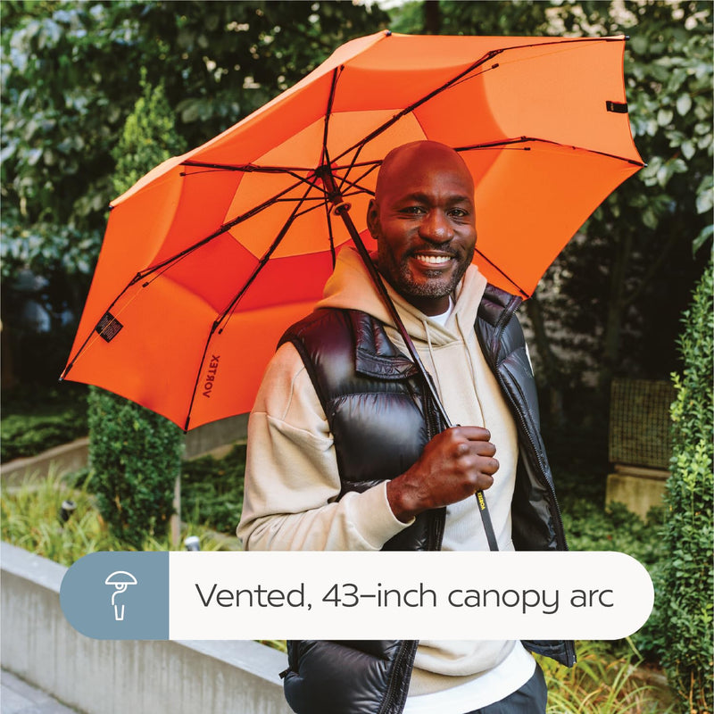ShedRain Vortex Windproof Compact Travel Umbrella, Auto Open Close Vex Black 43"Arc